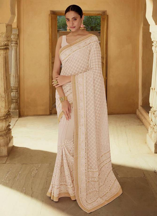 ARYA SWARNA Designer Party Wear Georgette Thread Mirror Sequins Work Stylish Saree Collection